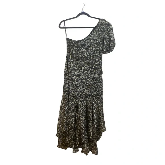 NWT ASTR The Label Santorini Midi Dress in Black & Taupe Multi, size Medium - Picture 3 of 12